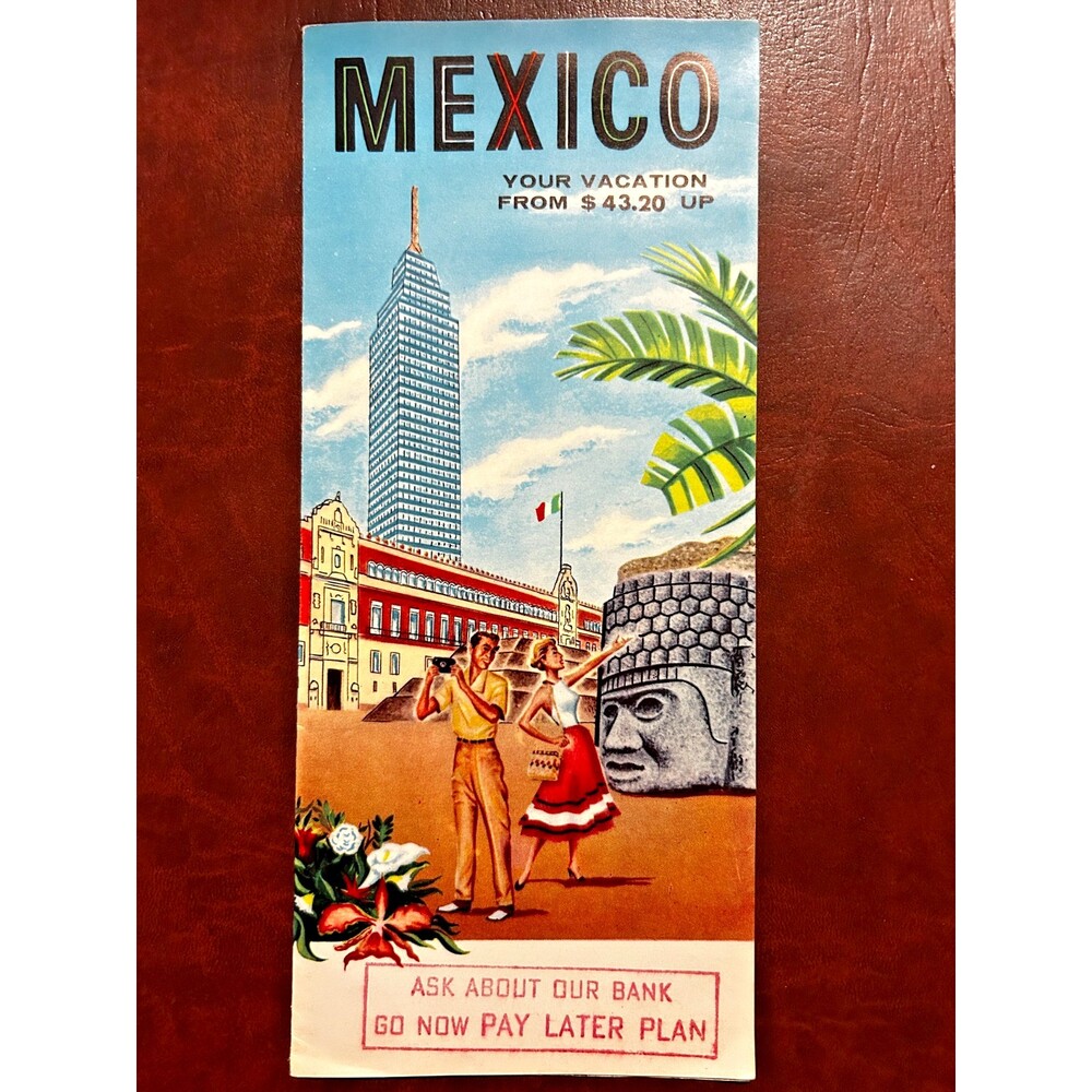 Vintage 1959 Mexico Travel Brochure Acapulco Mexico City Aeronaves Mid Century E